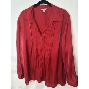 White Stag Red Bottom Up Long Sleeve Shirt Size Xl